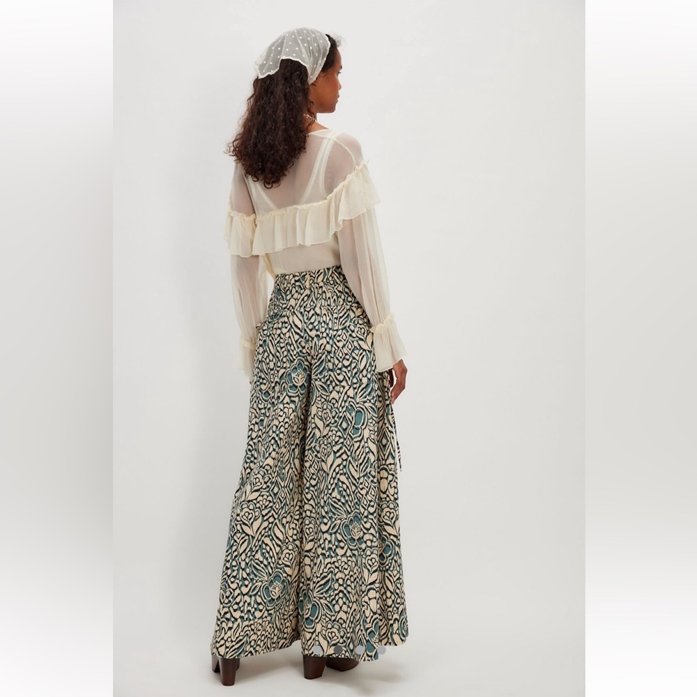 Free People  Miss You Most Printed Wide-Leg Pants Sz4